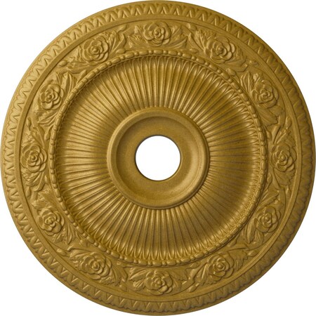 Ekena Millwork Logan Ceiling Medallion (Fits Canopies up to 6 1/8"), 24 1/4"OD x 3 7/8"ID x 2"P, Pharaohs Gold CM24LO1PGS